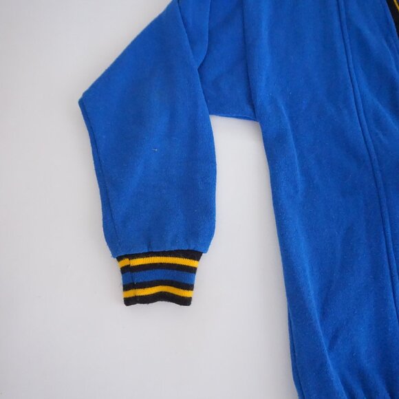 Vintage Blue Cotton Collegiate Retro Cheerleading Sorority Cardigan M - Picture 7 of 9